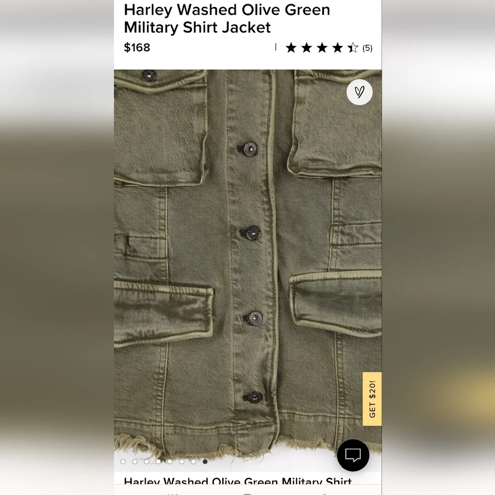 Free People Olive shirt jacket - Picture 7 of 8